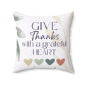 Give Thanks Pillow: Christian Farmhouse Autumn Decor, Removable Cover