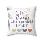Give Thanks Pillow: Christian Farmhouse Autumn Decor, Removable Cover