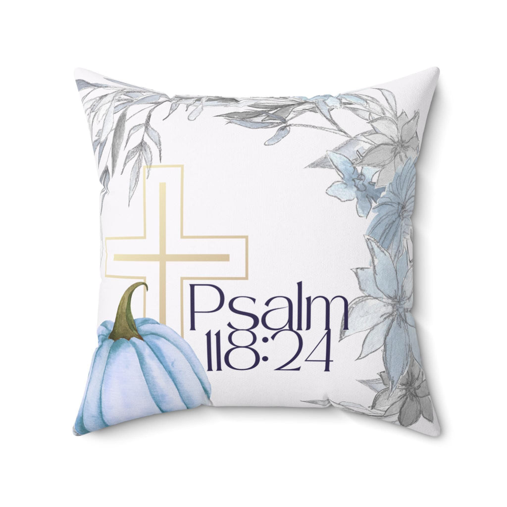 Christian Accent Pillow – Inspirational Psalm 118:34 | Throw Pillow | Farmhouse Grateful Blessed Home Decor