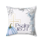 Christian Accent Pillow – Inspirational Psalm 118:34 | Throw Pillow | Farmhouse Grateful Blessed Home Decor