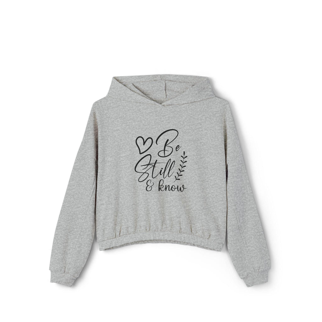 Cropped Christian Hoodie – "Be Still and Know" Bible Verse, Faith Apparel