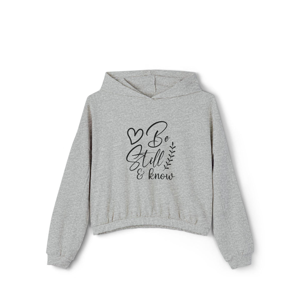 Cropped Christian Hoodie – "Be Still and Know" Bible Verse, Faith Apparel