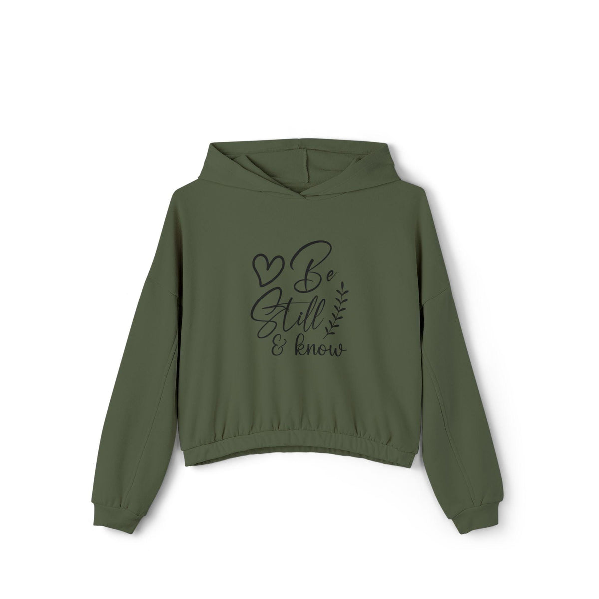 Cropped Christian Hoodie – "Be Still and Know" Bible Verse, Faith Apparel