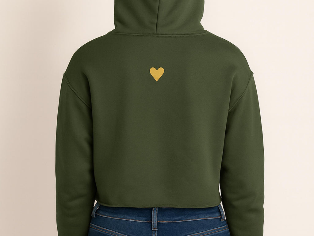 Ladies Cropped Hoodie 'Be A Kind Human' | Inspirational Fall Apparel | Cotton-Blend Sweater