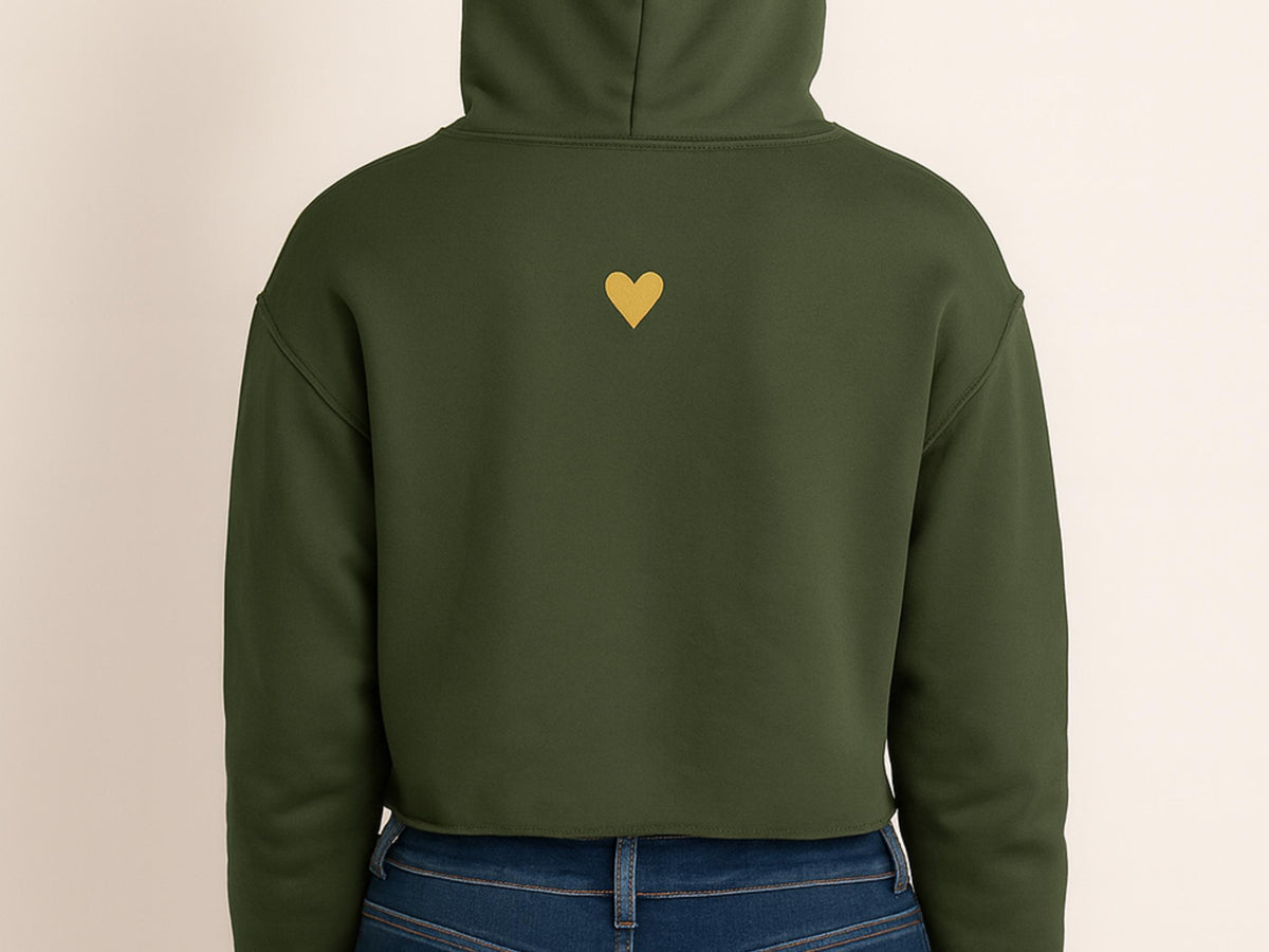 Ladies Cropped Hoodie 'Be A Kind Human' | Inspirational Fall Apparel | Cotton-Blend Sweater