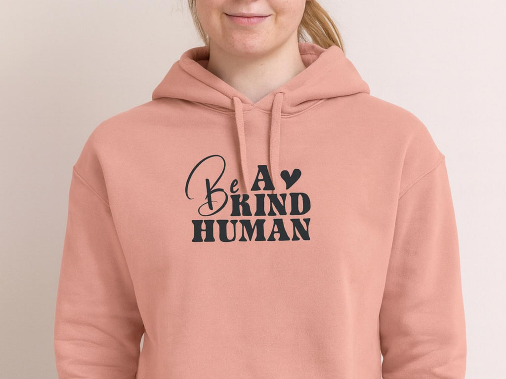 Ladies Cropped Hoodie 'Be A Kind Human' | Inspirational Fall Apparel | Cotton-Blend Sweater