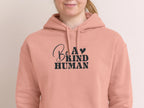 Ladies Cropped Hoodie 'Be A Kind Human' | Inspirational Fall Apparel | Cotton-Blend Sweater