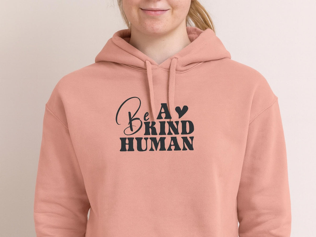 Ladies Cropped Hoodie 'Be A Kind Human' | Inspirational Fall Apparel | Cotton-Blend Sweater