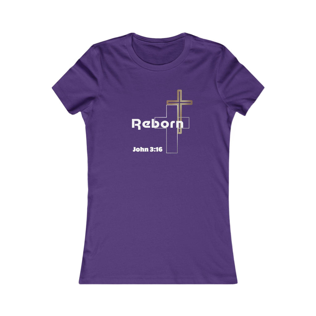 Women's Christian Tee: "Reborn" Cross Graphic Softstyle T-Shirt