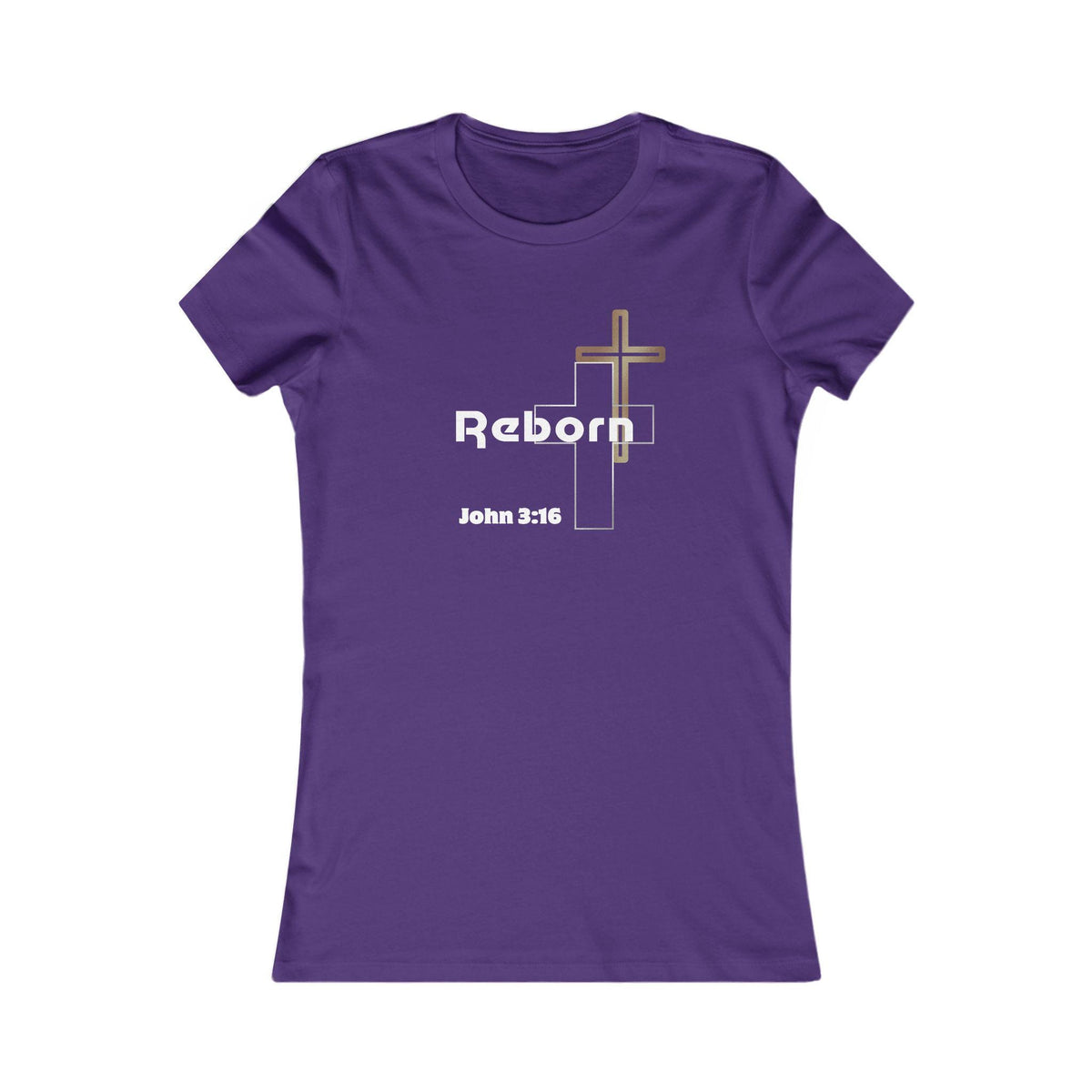Women's Christian Tee: "Reborn" Cross Graphic Softstyle T-Shirt