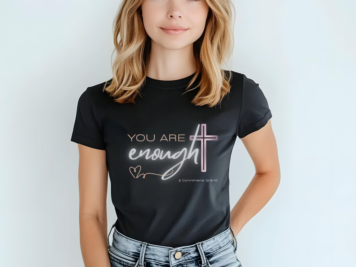 Inspirational 'You Are Enough' Christian Tee - Women's Softstyle Faith Shirt