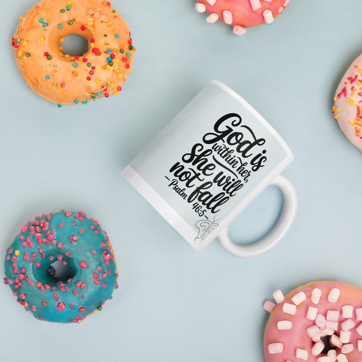 Christian Mug | Psalm 46:5 Encouragement | God Is Within Her Coffee Cup