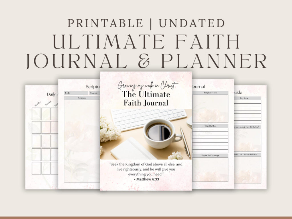 Christian Printable Prayer Journal, Instant Download, Home Management, Faith-Based Printable