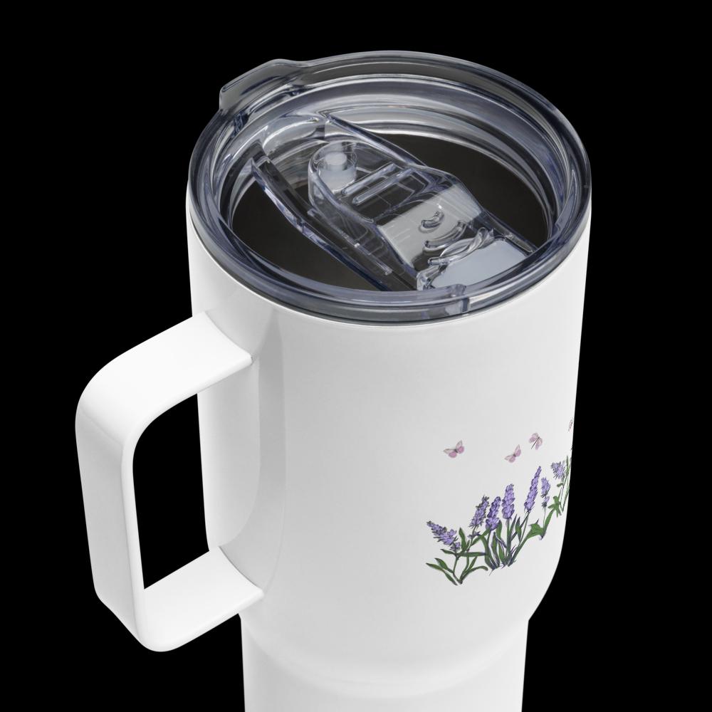Embraced with Grace Christian Travel Mug | Lavender Floral Faith Tumbler