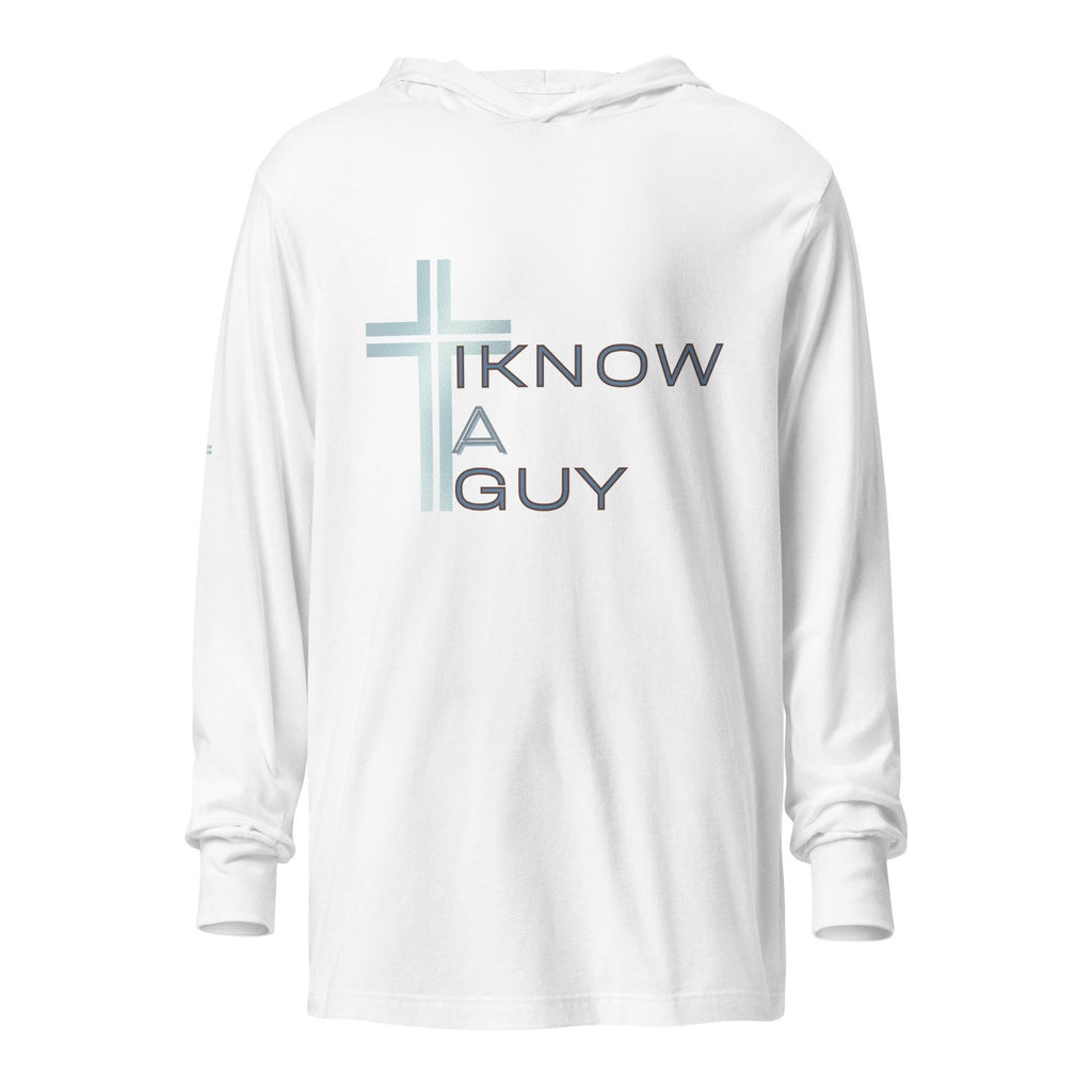 Christian Women's Hooded Tee, 'I Know a Guy' (Jesus), Christ-Based Gift For Her, Funny Religious Hoodie