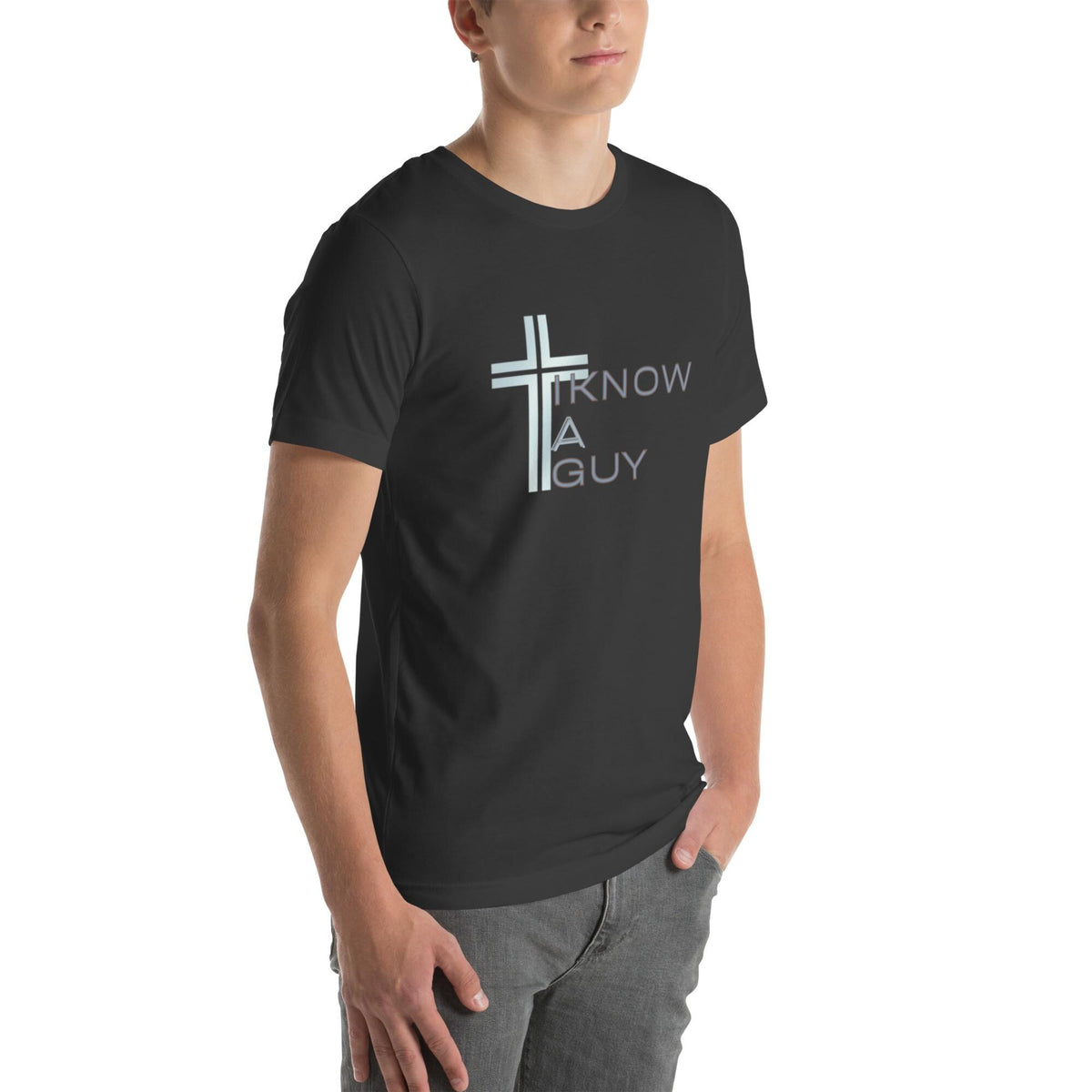 Christian Unisex Tee "I Know a Guy" | Cotton Jesus TShirt | Men & Women Relaxed Fit