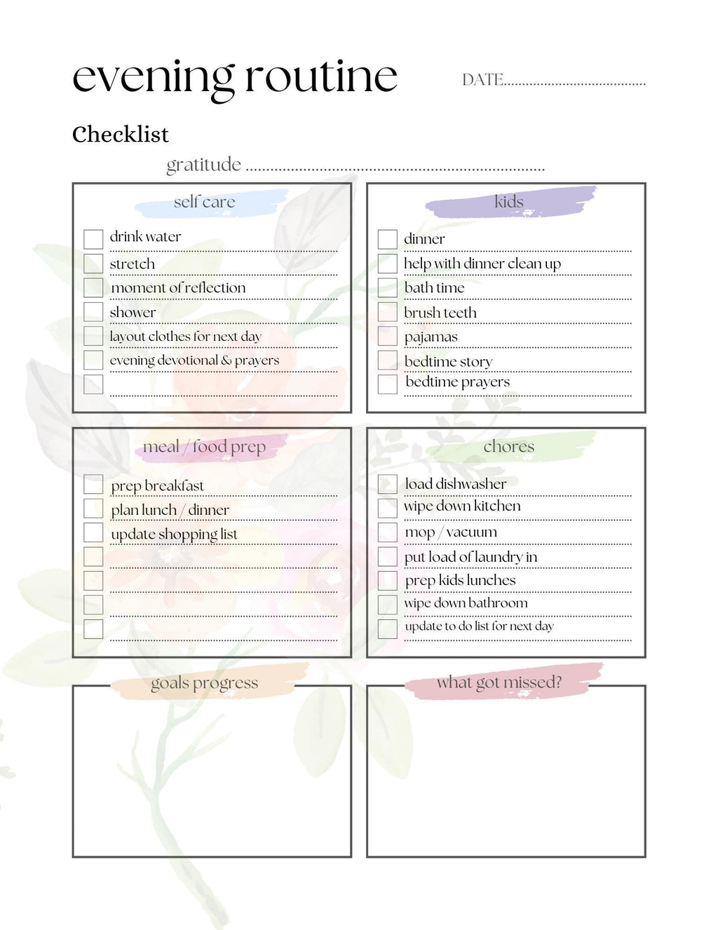 Floral Family Planner: Printable Mom Life Organizer (Digital Download)