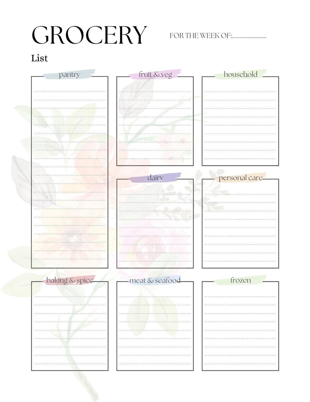 Floral Family Planner: Printable Mom Life Organizer (Digital Download)