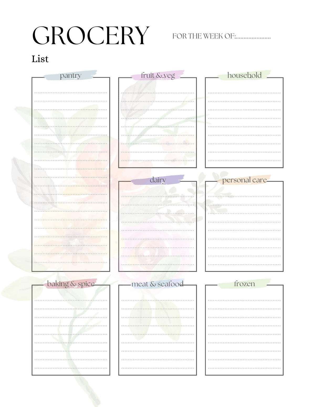 Floral Family Planner: Printable Mom Life Organizer (Digital Download)