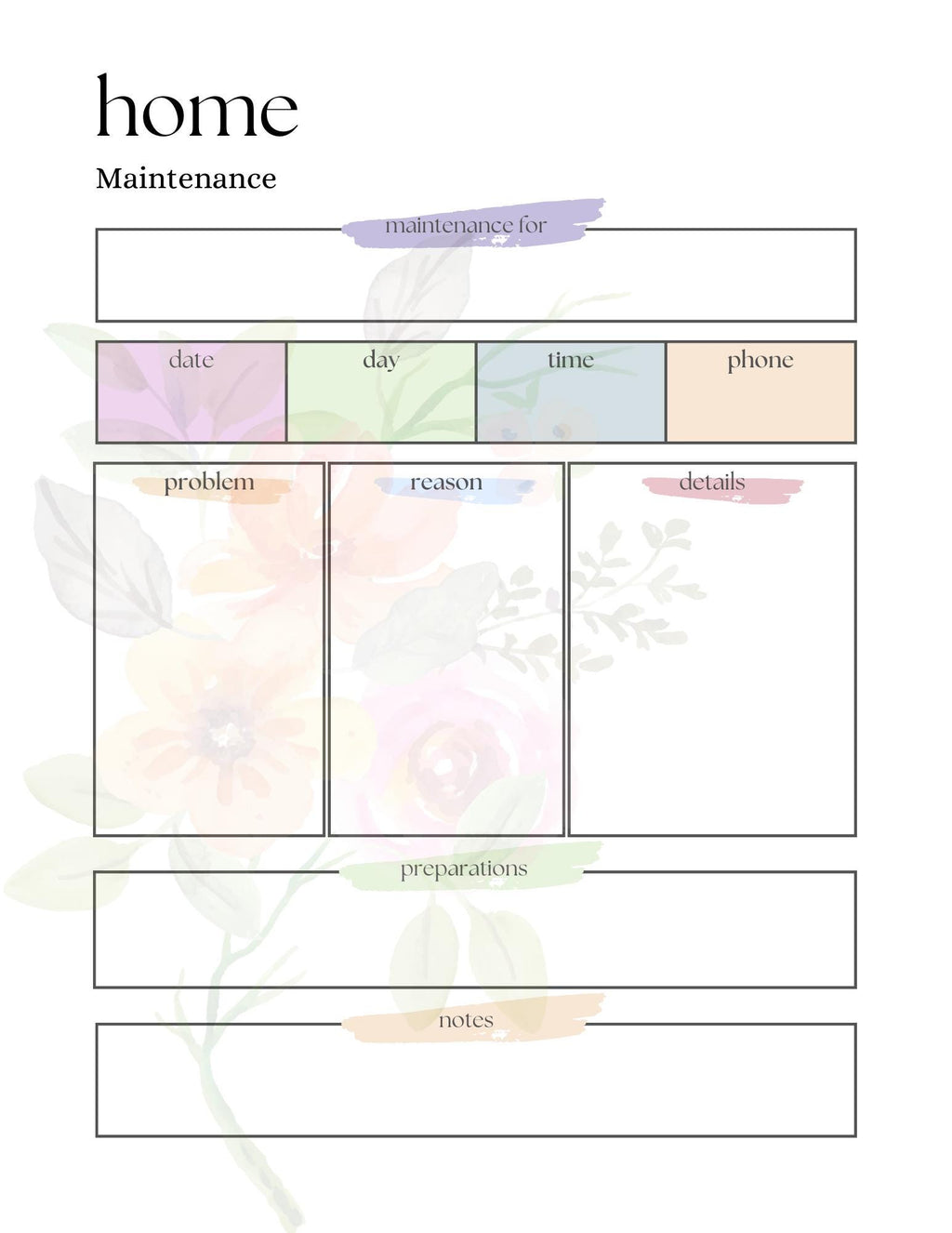 Floral Family Planner: Printable Mom Life Organizer (Digital Download)