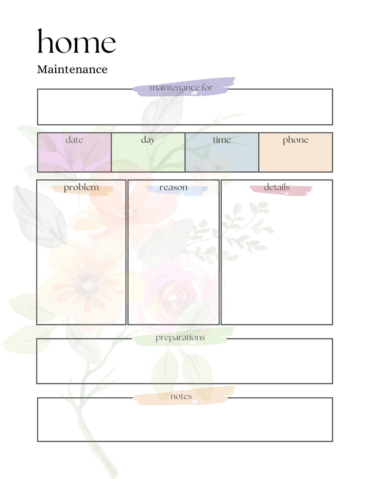 Floral Family Planner: Printable Mom Life Organizer (Digital Download)