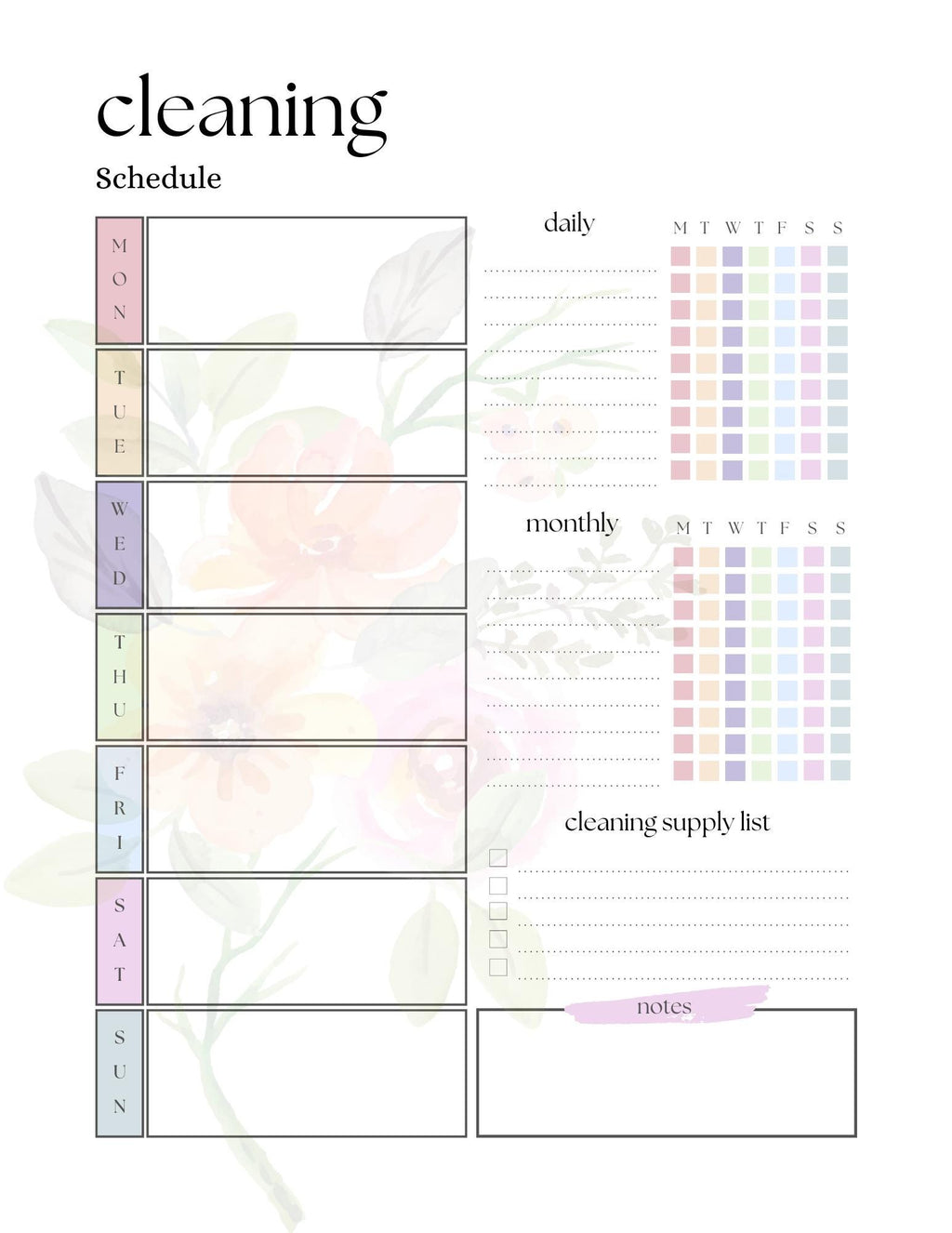 Floral Family Planner: Printable Mom Life Organizer (Digital Download)