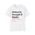 Proverbs 31 Women's T-Shirt - Clothed in Dignity - Softstyle Tee - Gifts