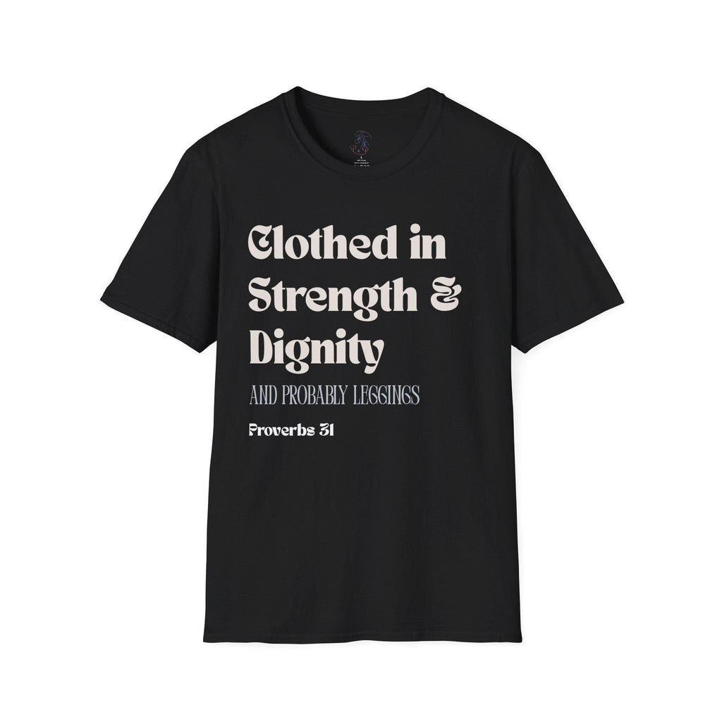 Proverbs 31 Women's T-Shirt - Clothed in Dignity - Softstyle Tee - Gifts