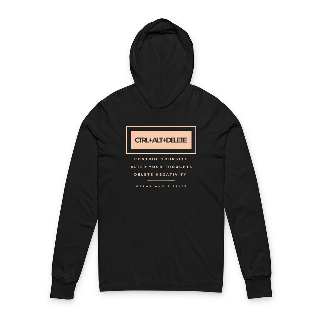 Christian Hooded Tee| Galatians 5:23 Ctrl Alt Delete | Unisex Faith Long Sleeve Shirt