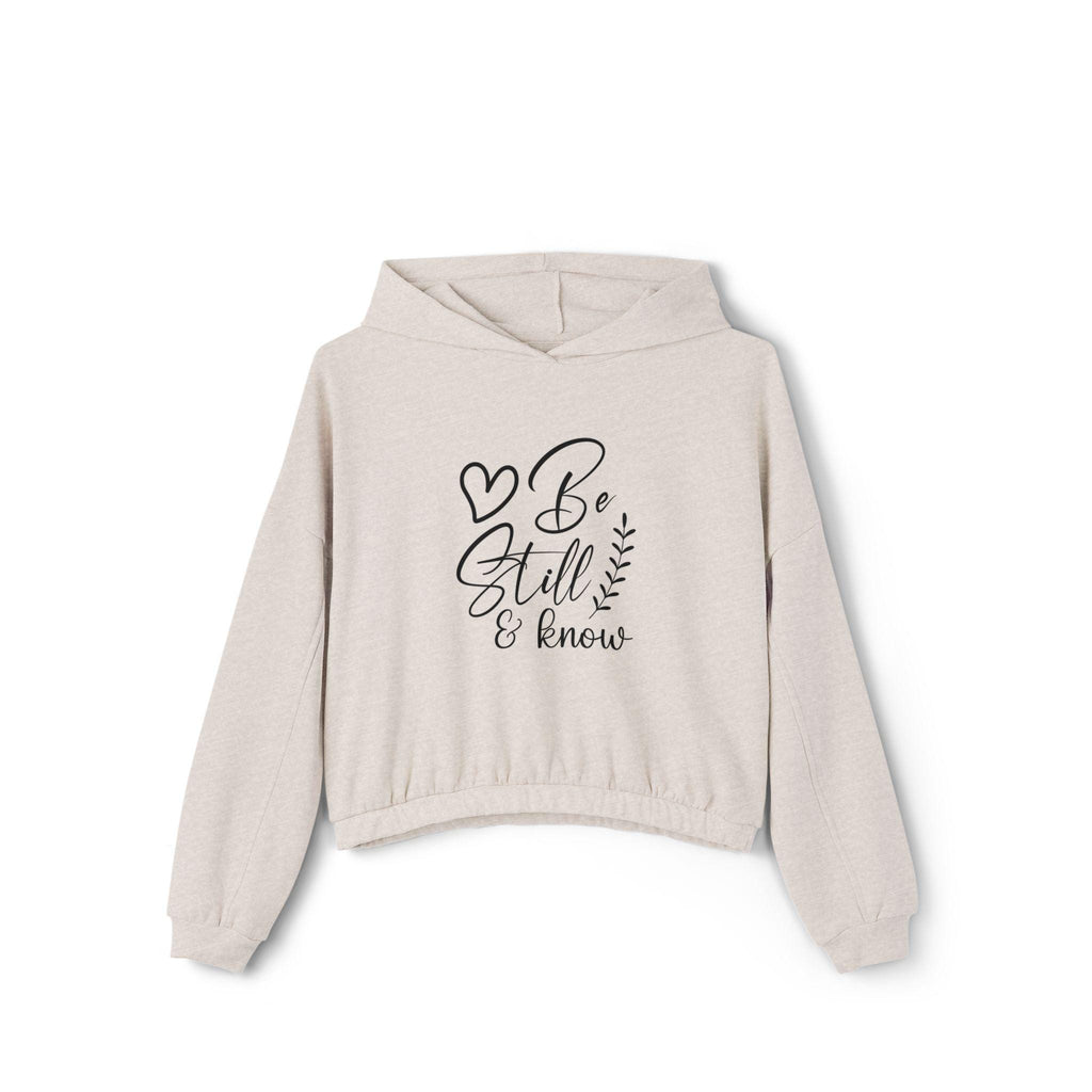 Cropped Christian Hoodie – "Be Still and Know" Bible Verse, Faith Apparel
