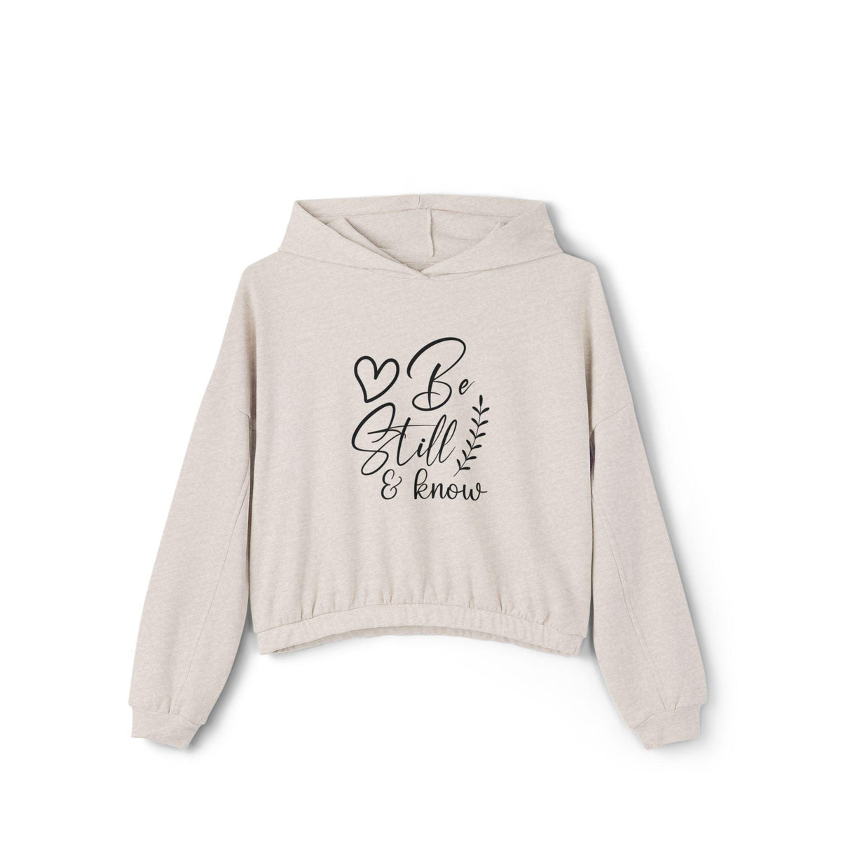 Cropped Christian Hoodie – "Be Still and Know" Bible Verse, Faith Apparel