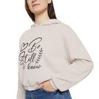 Cropped Christian Hoodie – "Be Still and Know" Bible Verse, Faith Apparel