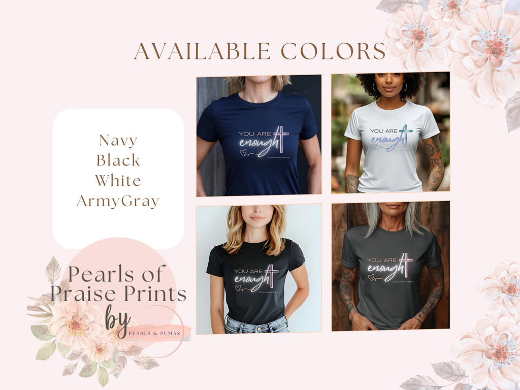 Inspirational 'You Are Enough' Christian Tee - Women's Softstyle Faith Shirt