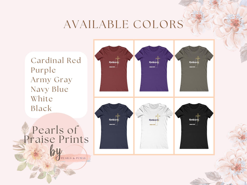 Women's Christian Tee: "Reborn" Cross Graphic Softstyle T-Shirt