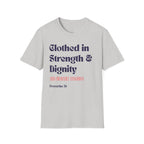 Proverbs 31 Women's T-Shirt - Clothed in Dignity - Softstyle Tee - Gifts