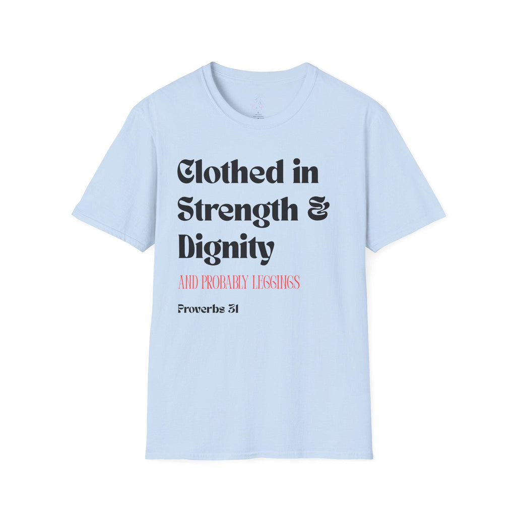 Proverbs 31 Women's T-Shirt - Clothed in Dignity - Softstyle Tee - Gifts