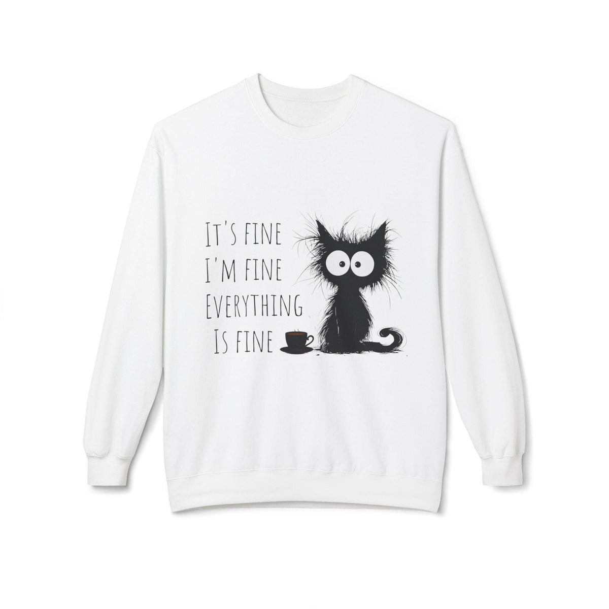 Cat-Themed Funny Sweatshirt for Her: Relaxed Cotton-Blend Fit