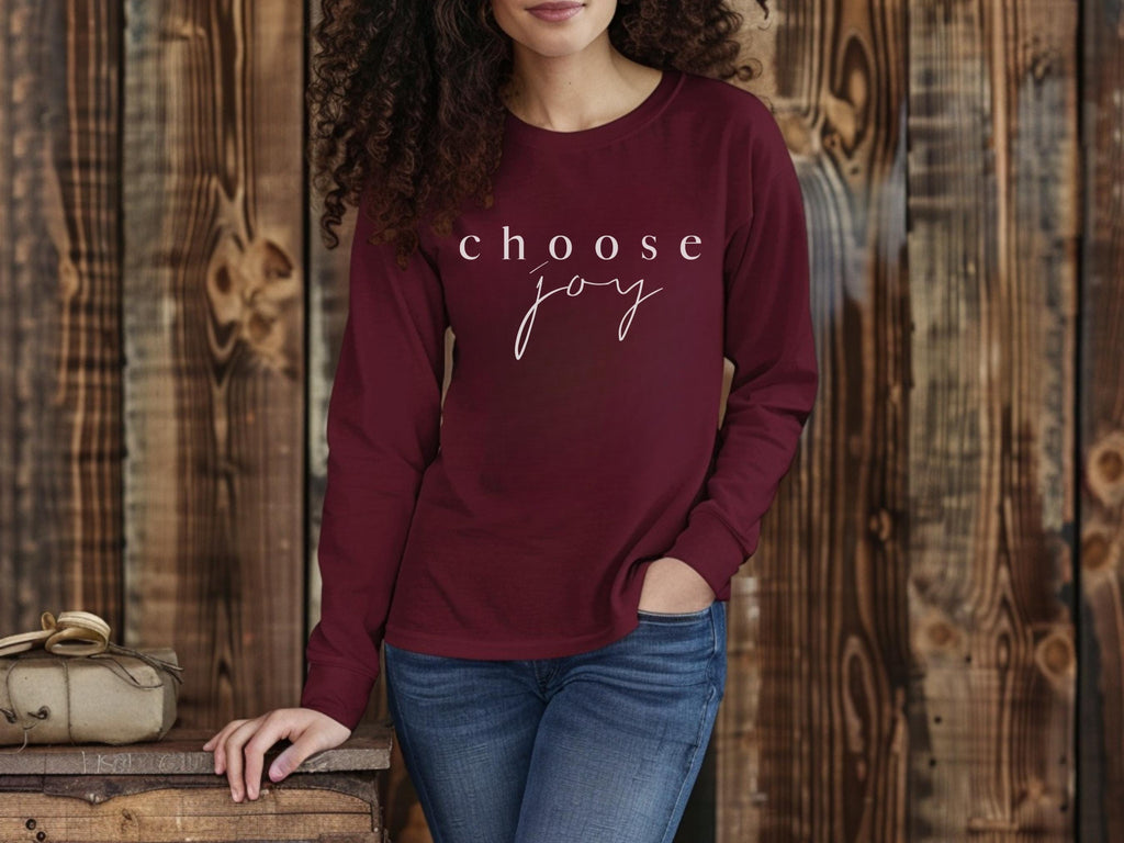 Choose Joy Christian Long Sleeve Tee: Inspirational Women's Faith Apparel