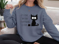 Cat-Themed Funny Sweatshirt for Her: Relaxed Cotton-Blend Fit