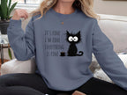 Cat-Themed Funny Sweatshirt for Her: Relaxed Cotton-Blend Fit