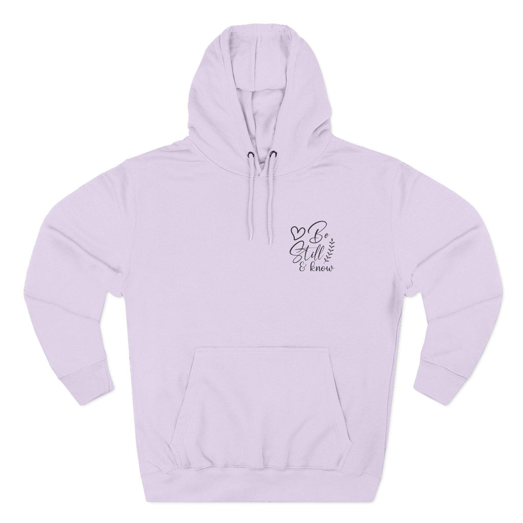 Embroidered 'Be Still and Know' Fleece Hoodie | Cozy Christian Scripture Apparel | Psalm 46:10