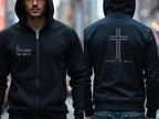 Unisex Christian 'I Know a Guy' Full-Zip Hoodie | Christ-Centered Cotton-Blend Sweater