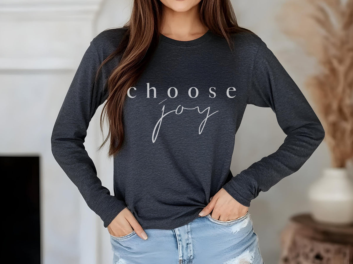 Choose Joy Christian Long Sleeve Tee: Inspirational Women's Faith Apparel