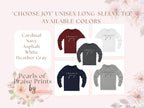 Choose Joy Christian Long Sleeve Tee: Inspirational Women's Faith Apparel