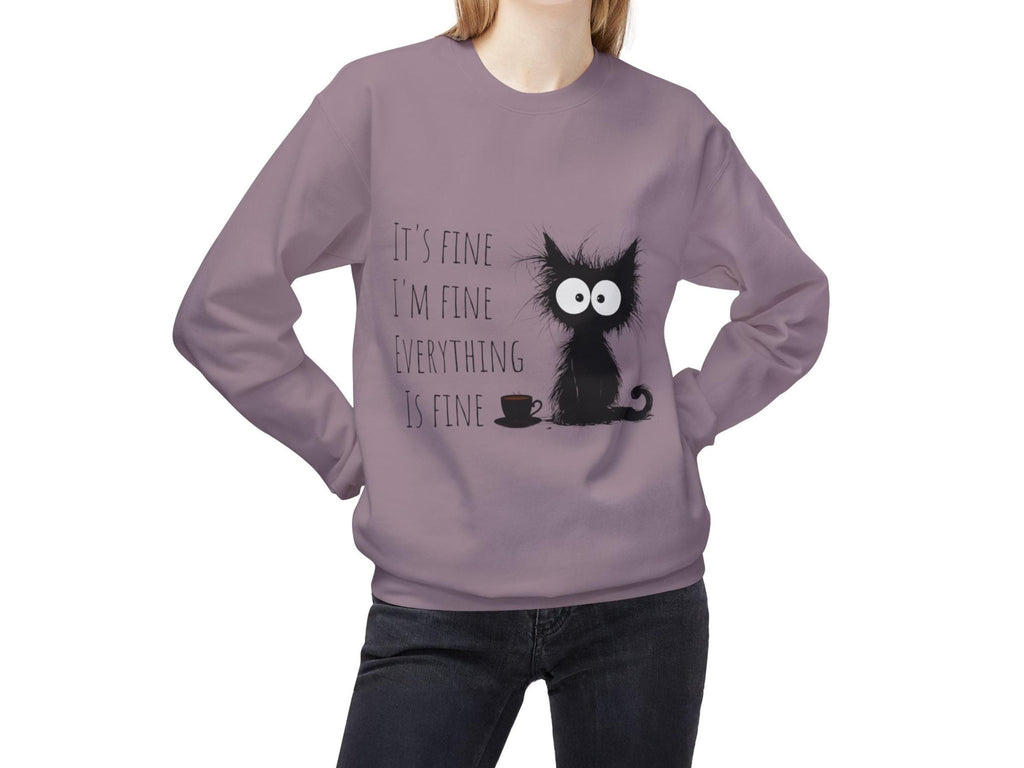 Cat-Themed Funny Sweatshirt for Her: Relaxed Cotton-Blend Fit