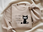 Cat-Themed Funny Sweatshirt for Her: Relaxed Cotton-Blend Fit