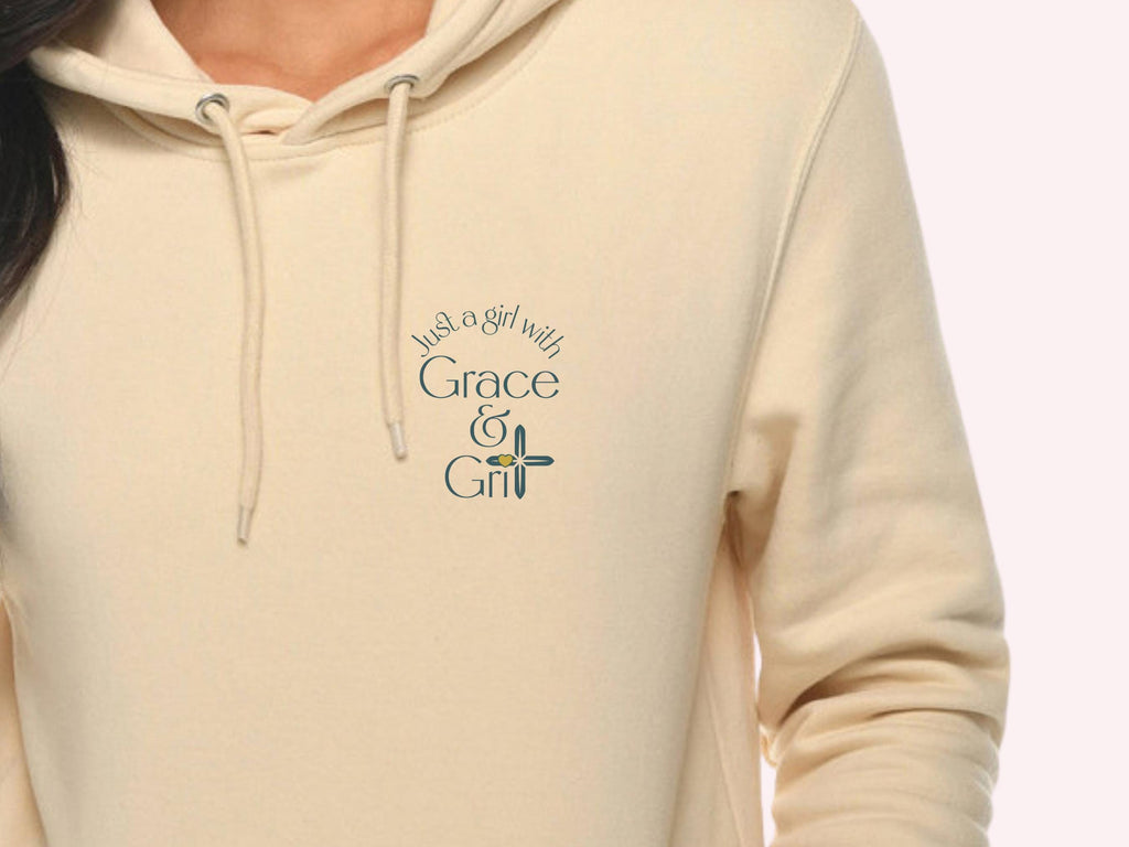 Christian Women's Fleece Hoodie | Grace & Grit, Jesus Cross