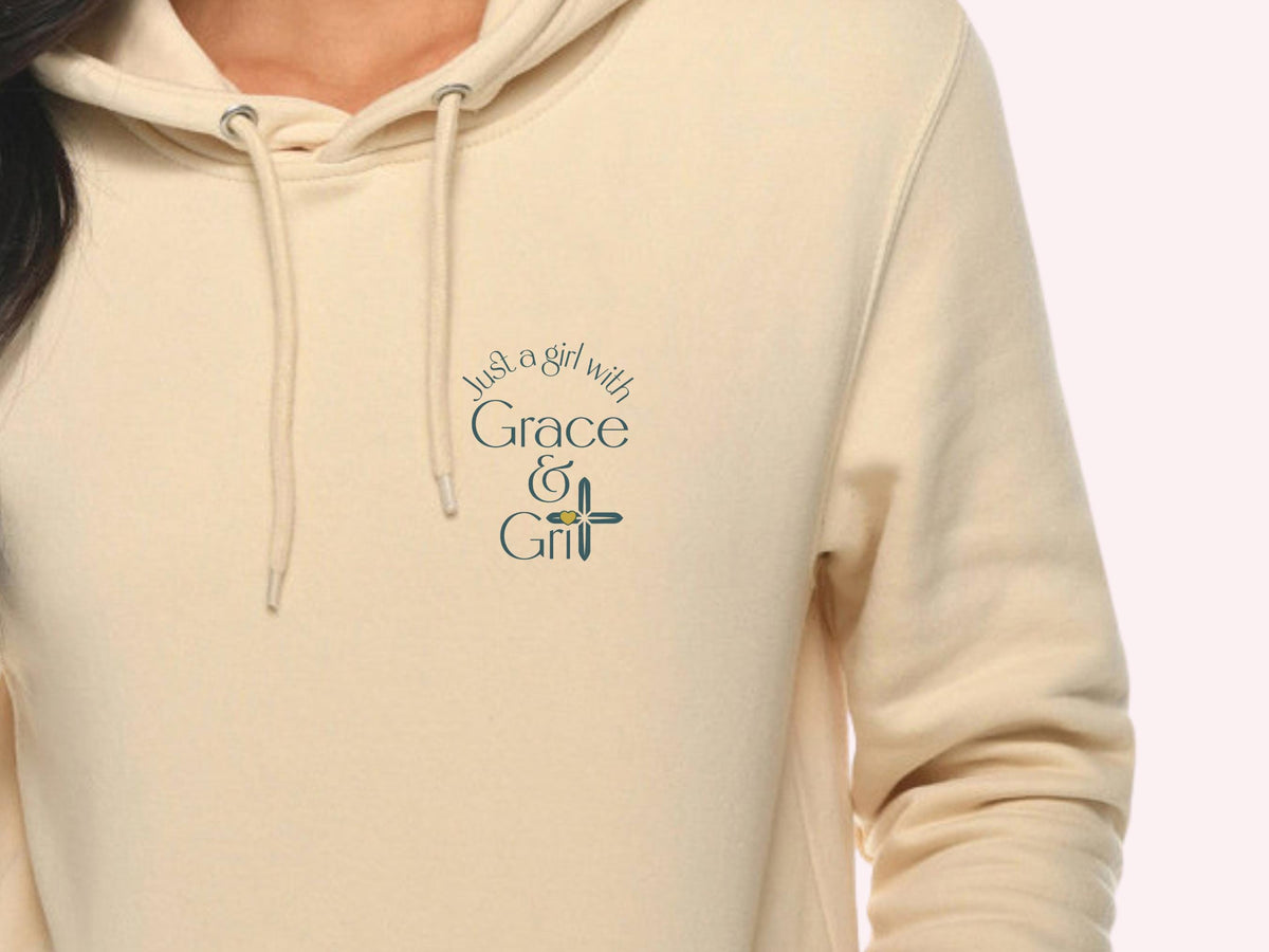 Christian Women's Fleece Hoodie | Grace & Grit, Jesus Cross