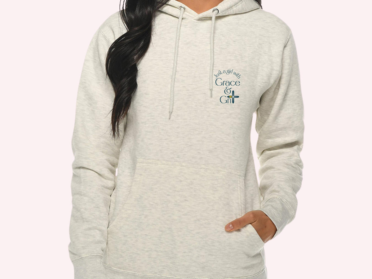 Christian Women's Fleece Hoodie | Grace & Grit, Jesus Cross