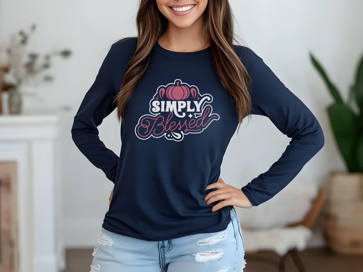 Simply Blessed Long Sleeve Shirt | Christian Autumn Tee
